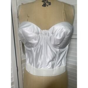 New Va Bien #505 White Longline Underwire Low Back Strapless Bra Bustier 38C NWT